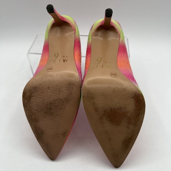 Mix No.6 Danyah 8M Rainbow Island Fruits Ombre Stiletto Heels Snake Texture Shoe - Picture 14 of 15